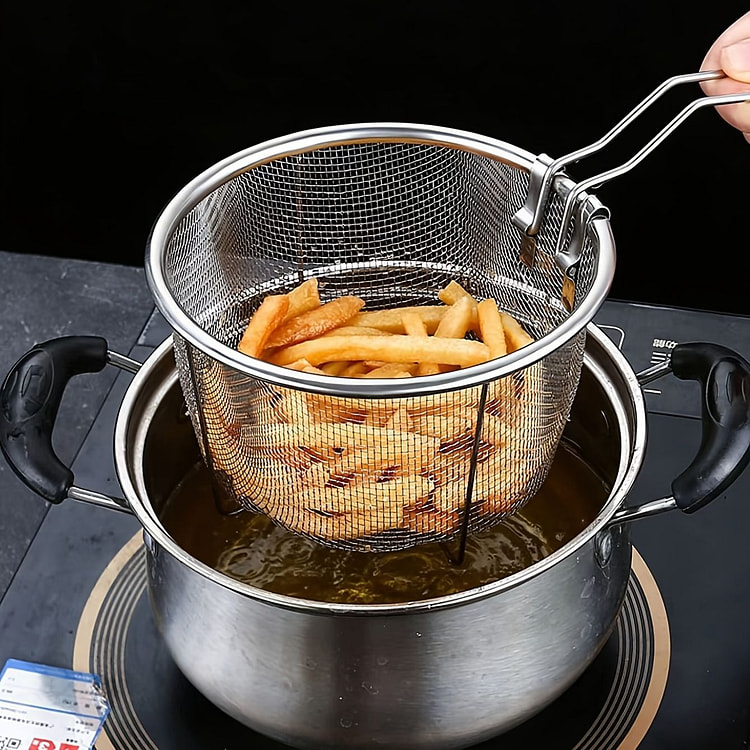 Stainless Steel Deep Fry Basket Strainer Large 1 count