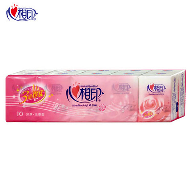 心相印 经典10包装玫瑰手帕纸 3层8片*10包