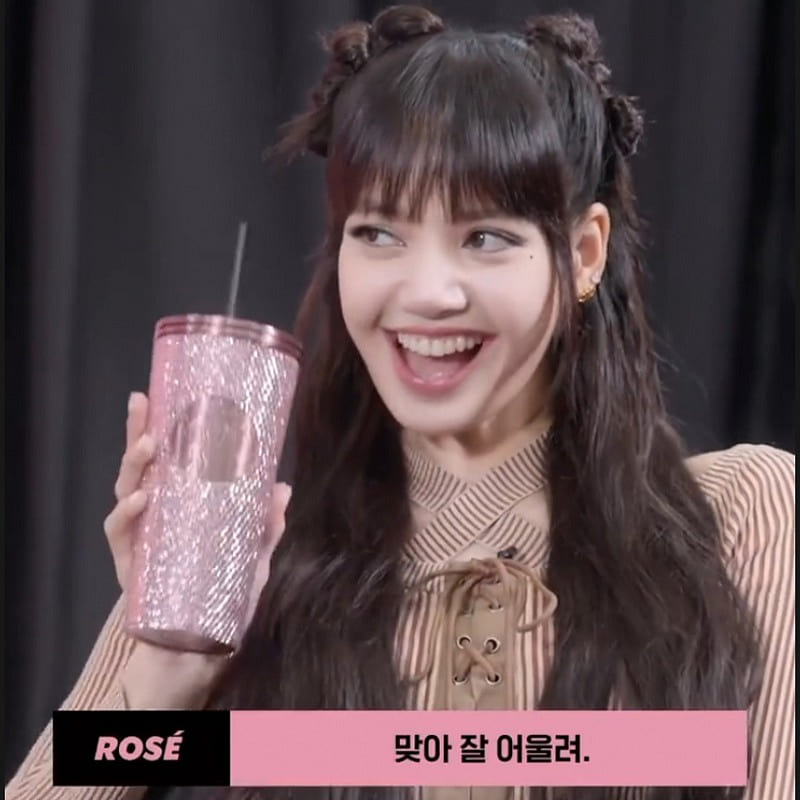 Starbucks&BlackPink Pink straw cup with diamond 473 ml