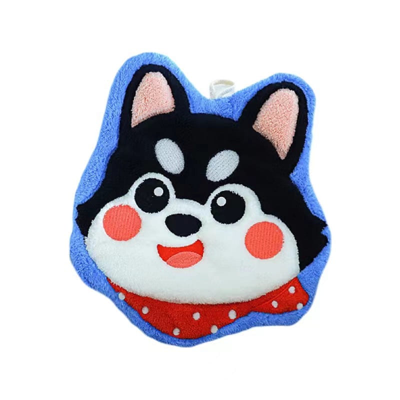Thicken The Puppy Hand Towel- Blue-Backed Husky XL 1 count