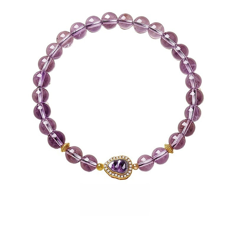 Amethyst Gourd Bracelet Purple Fortune 6.5mm 1 box