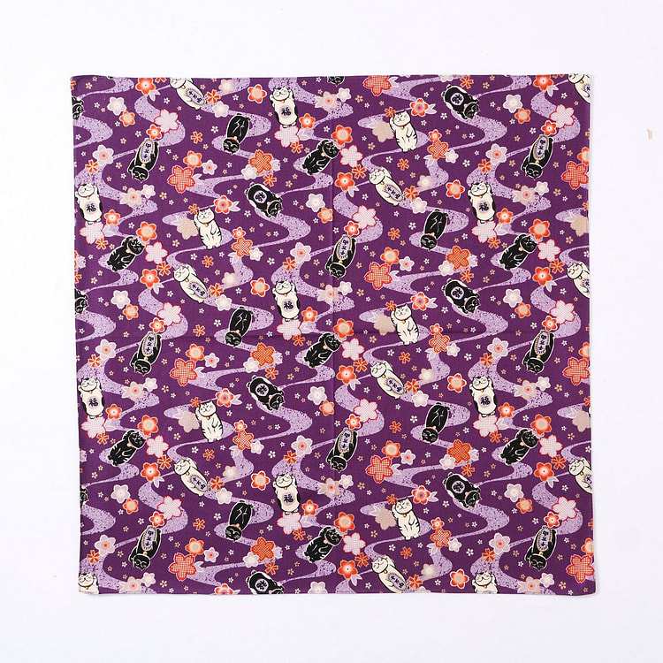 Neko Furoshiki (1 Sheet) - Purple