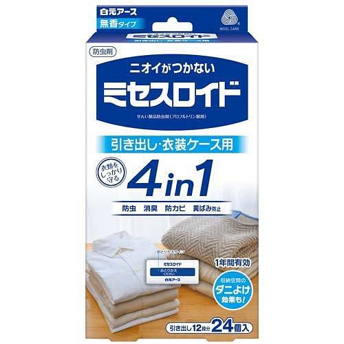 白元 衣柜用 无味 除臭 防霉 防虫剂 24个装 1 份