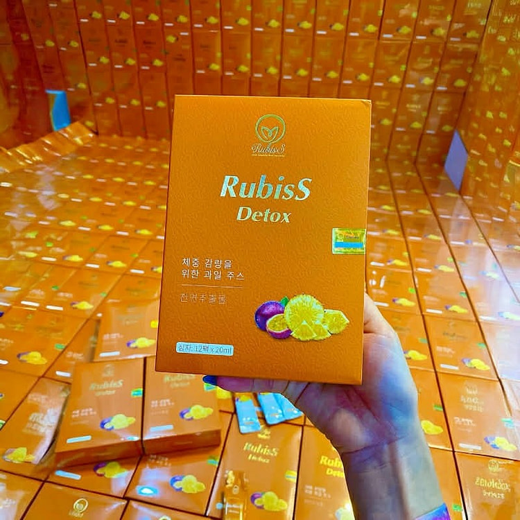 Rubiss Fruits Detox - Nuoc Giam Can Chanh Day Va Khom 12 gói 1 hộp