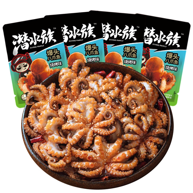 潜水族爆头八爪鱼开袋即食章鱼海鲜下酒菜烧烤味 20g*1袋