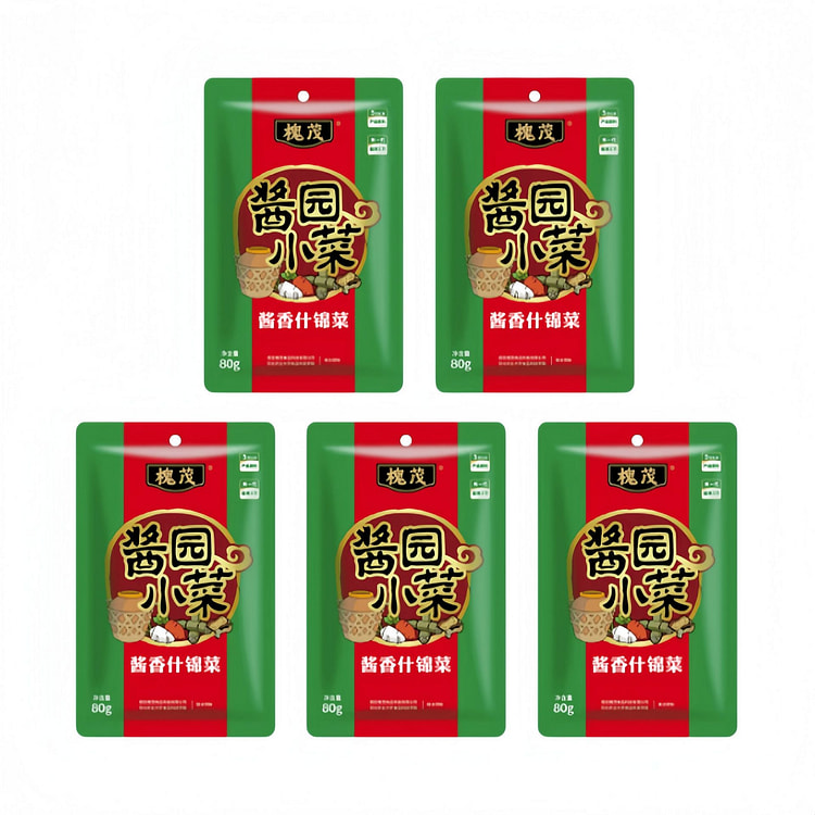 槐茂 什锦开味下饭菜喝粥保定特产 80g*5袋 400 克