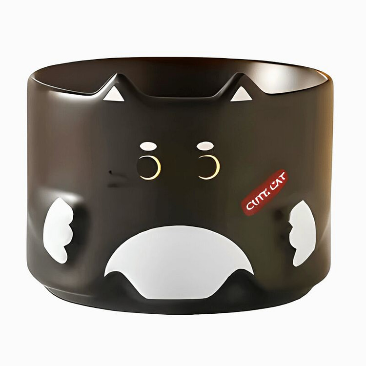 [AW Trading] Cute Cat Stacking Cup Black 1 each