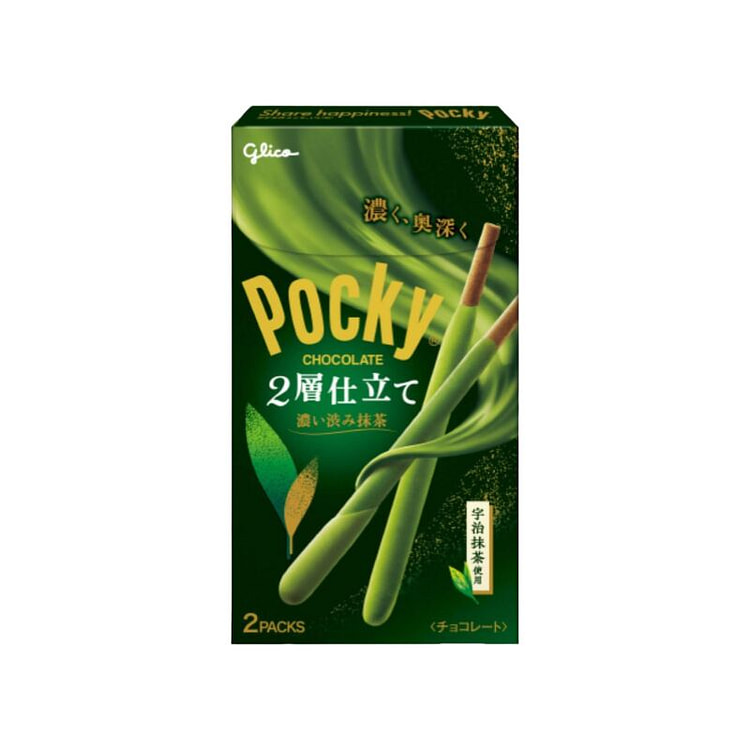 格力高 双层浓郁深邃抹茶味巧克力脆棒 2小袋71g