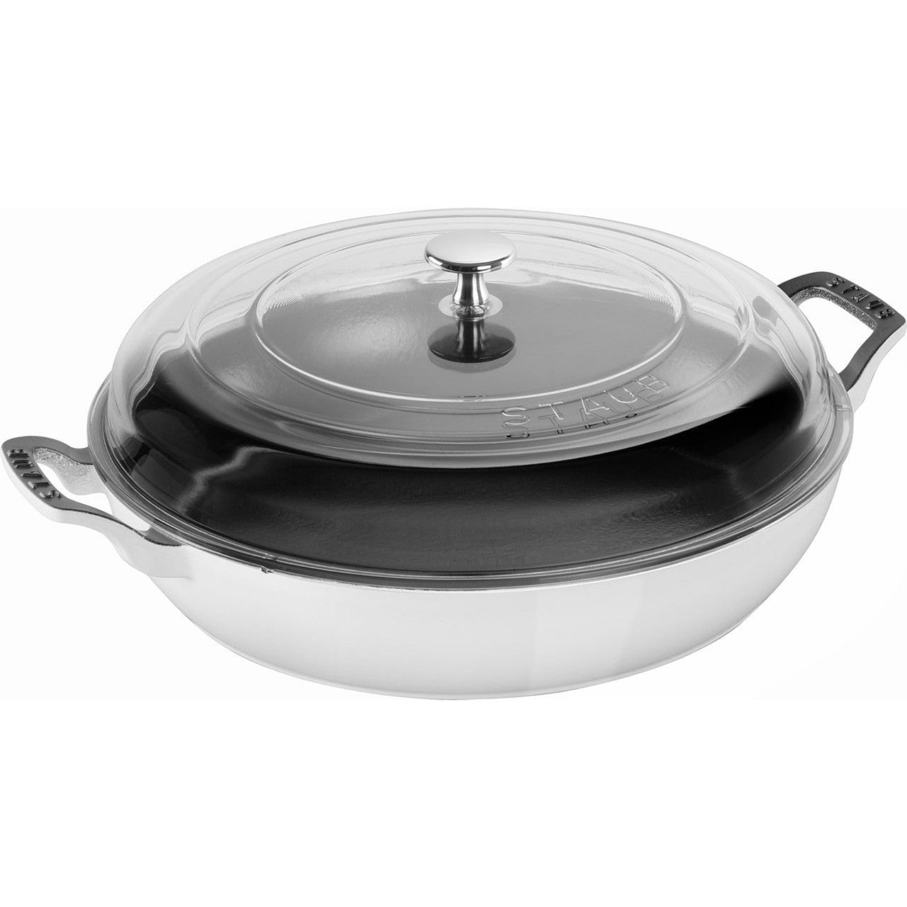 Staub Cast Iron 3.5qt Braiser with Glass Lid White 1 each