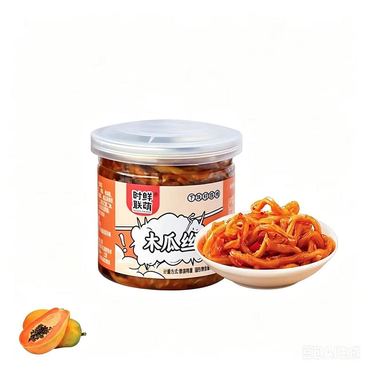时鲜联萌 木瓜丝下饭菜100g*2瓶 200 克