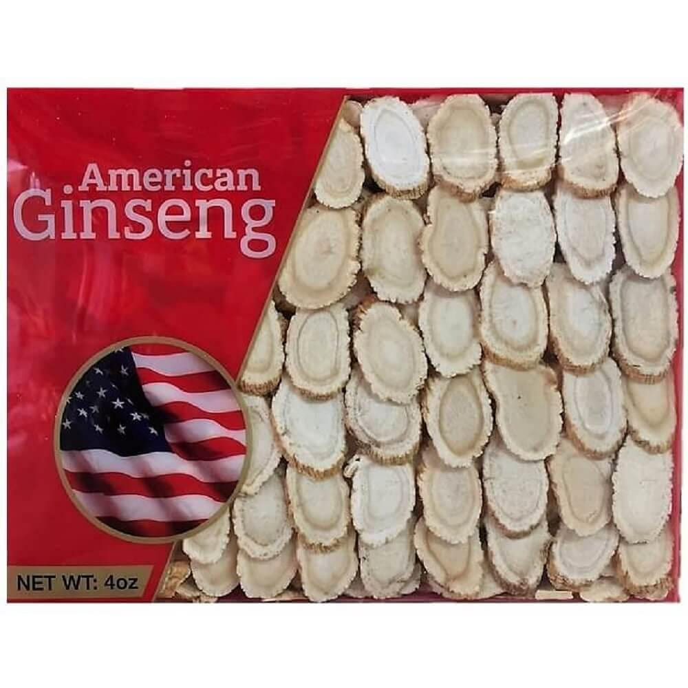Hand Selected A Grade American Ginseng Slice Medium Size (4 Oz. Box) 1 count