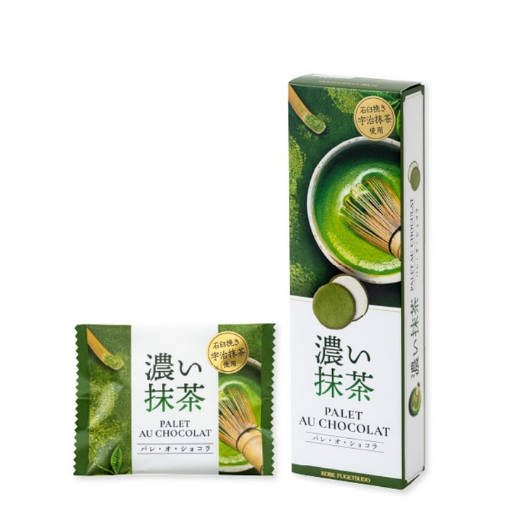 神户风月堂 抹茶白巧克力猫舌饼干 10 枚