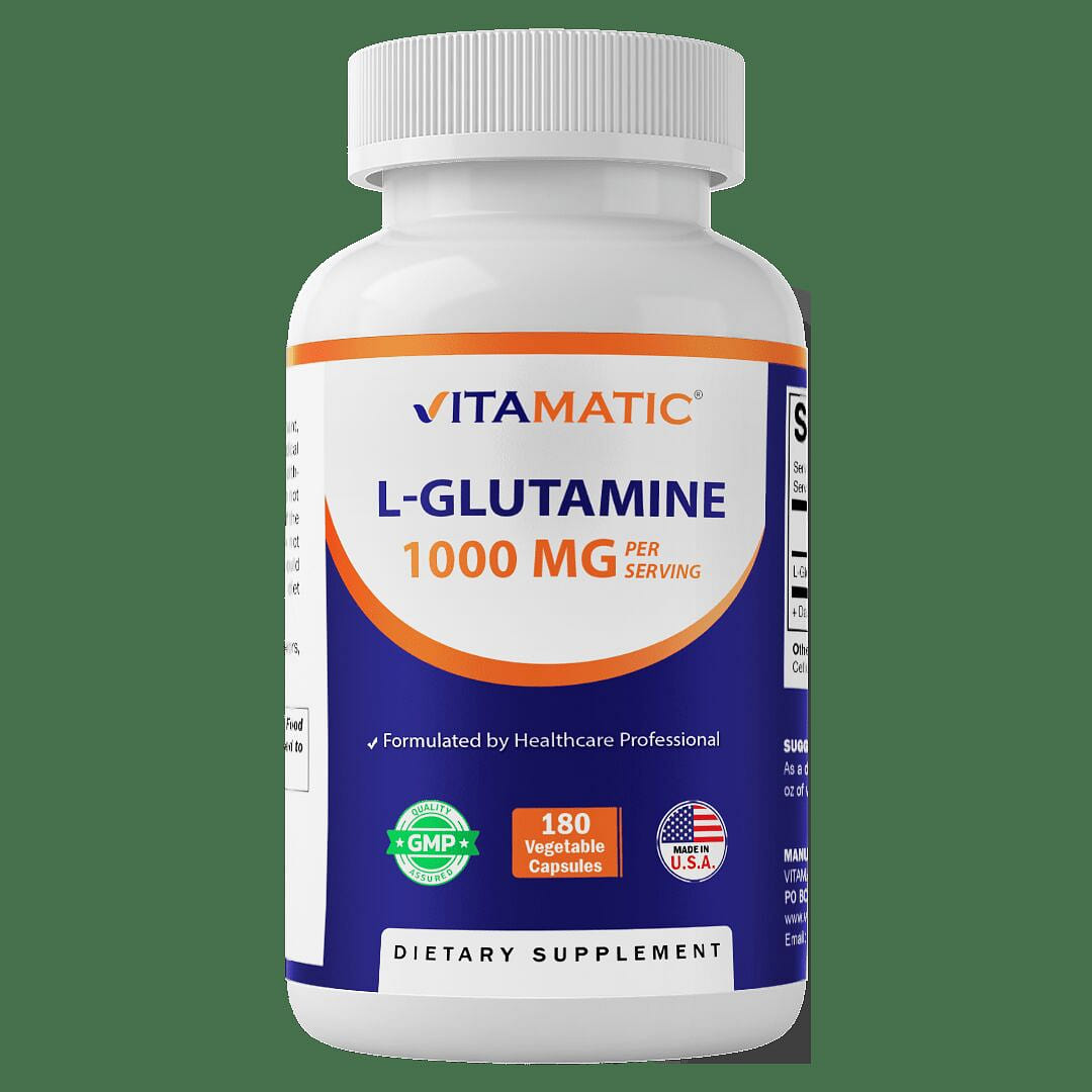 L-Glutamine 1000 mg Per Serving, 180 Veg Capsules 1 each