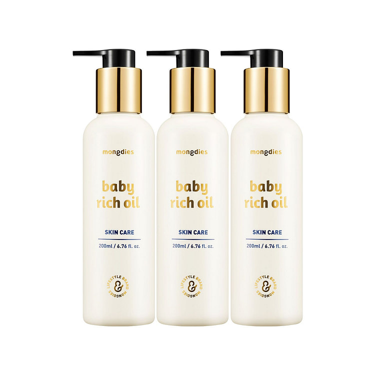 mongdies Baby Rich Oil - 200ml - 3 Pack 3 count