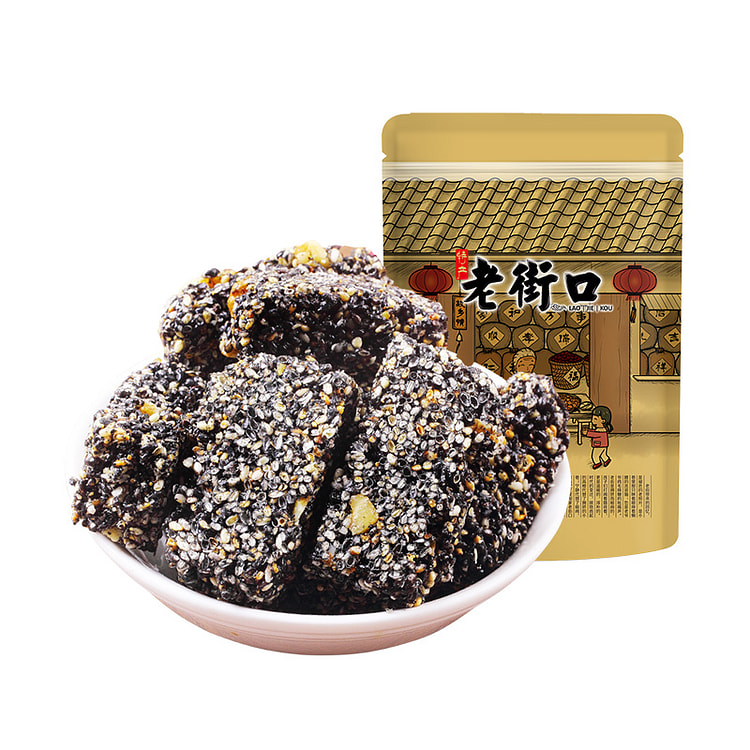 老街口黑芝麻花生酥茶点零食150g*2袋