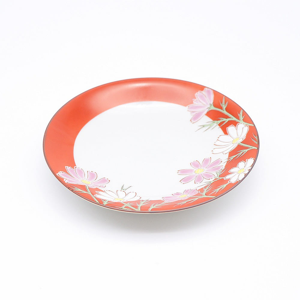 Kutani Ware Handmade Main Plate (Cosmos, 5.43 x 5.43) Made in Japan 1 each