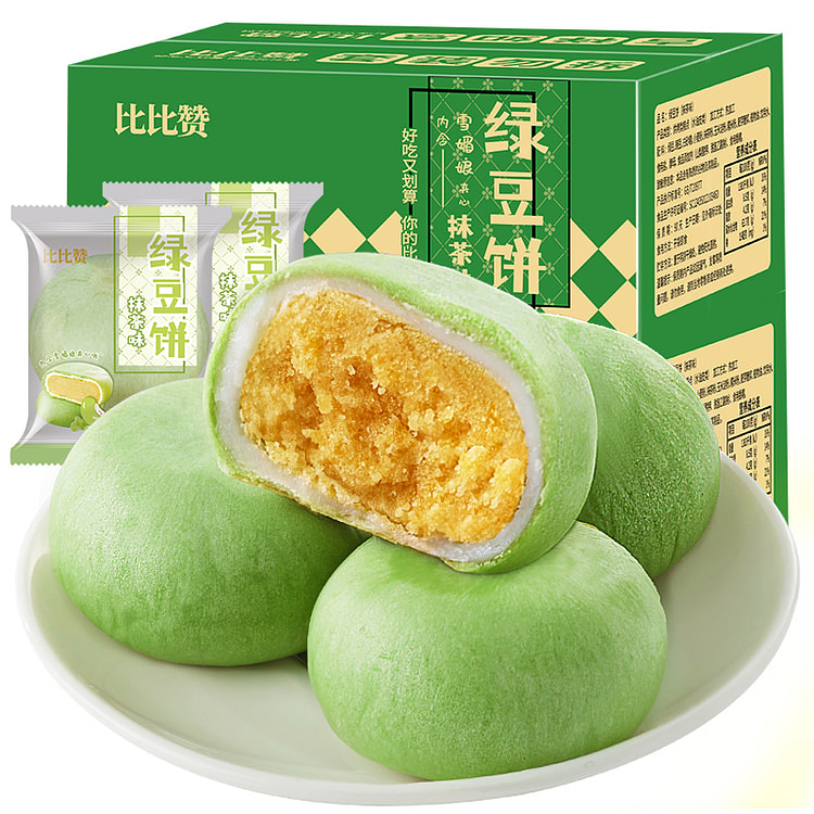 比比赞绿豆饼抹茶味500g/箱