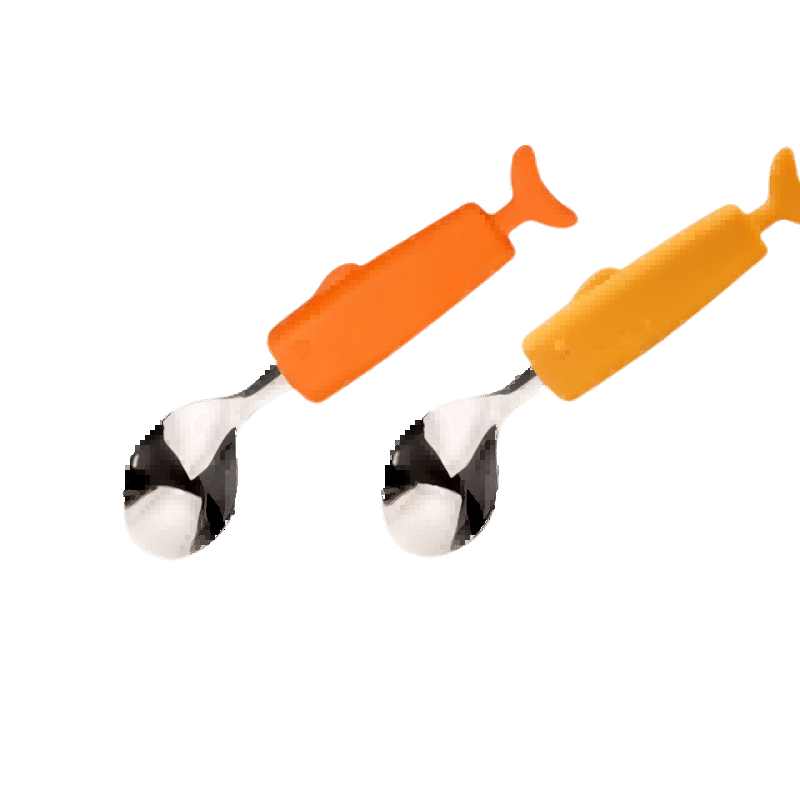 Qing Exhibition Little Shark Children's Spoon and Fork Set 1 อัน