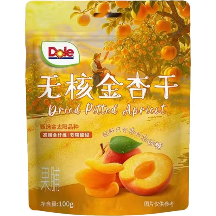 Dole都乐无核金杏干杏子果干休闲零食一袋100克 100 克