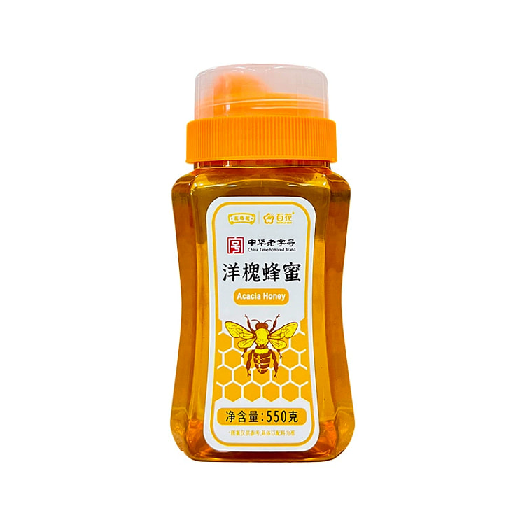 中华老字号百花洋槐蜂蜜槐花蜂蜜回流瓶口*1瓶
