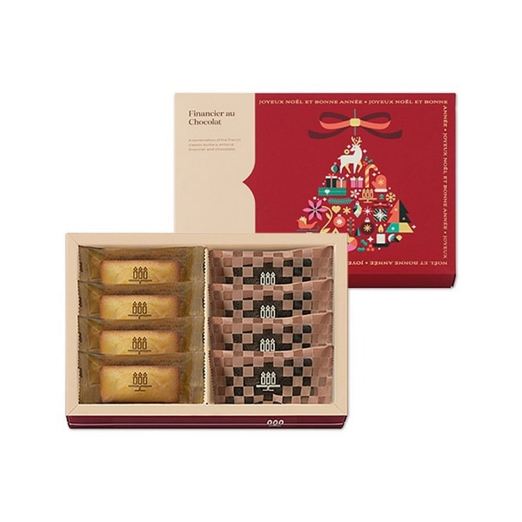 HENRI 圣诞限定 两种口味费南雪礼盒 8枚入 1 盒