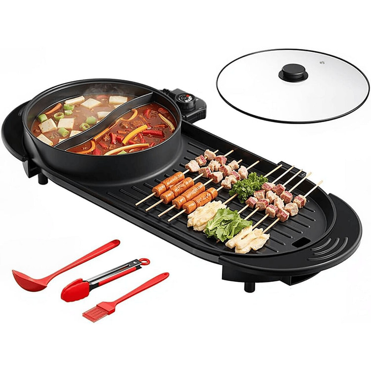 电烤炉电火锅二合一 双区控制 无烟烧烤炉 电煮锅 1 份