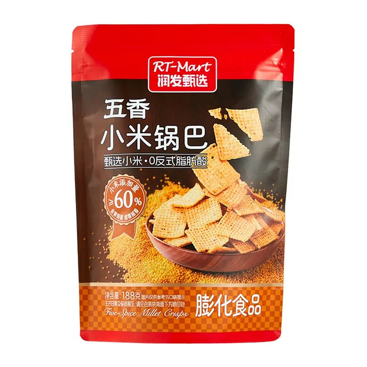 【美国仓直发】五香小米锅巴 香脆传统休闲零食 188 克