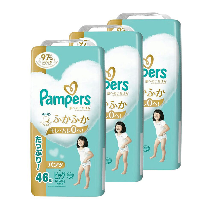 帮宝适特大号拉拉裤12-22kg46片 x3 1 箱