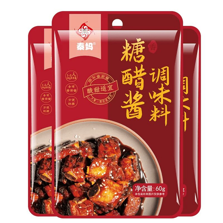 Qin Ma Sweet and Sour Sauce 60g*3 packs 180 g