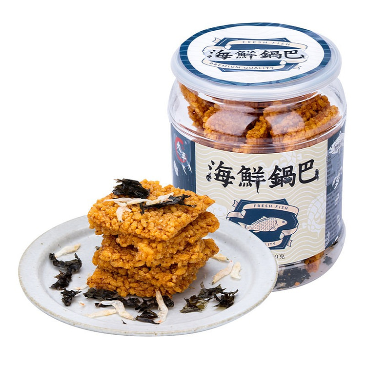 大纯丰海鲜锅巴300g*1罐办公室零食小吃 300 克