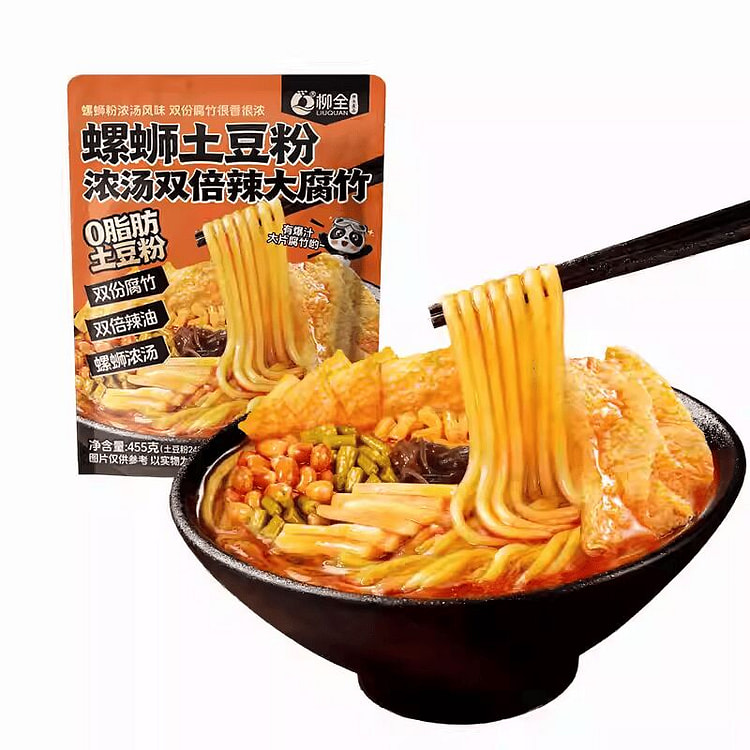 柳全 螺蛳土豆粉版夜宵袋装粗米线455g*1袋 455 克