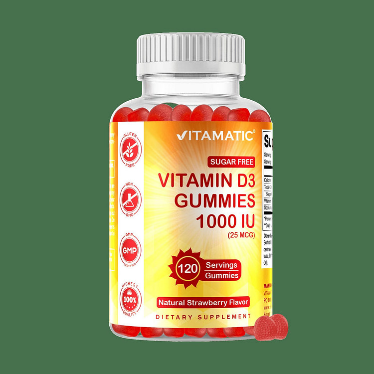 Sugar Free Vitamin D3 1000 IU - 120 Gummies