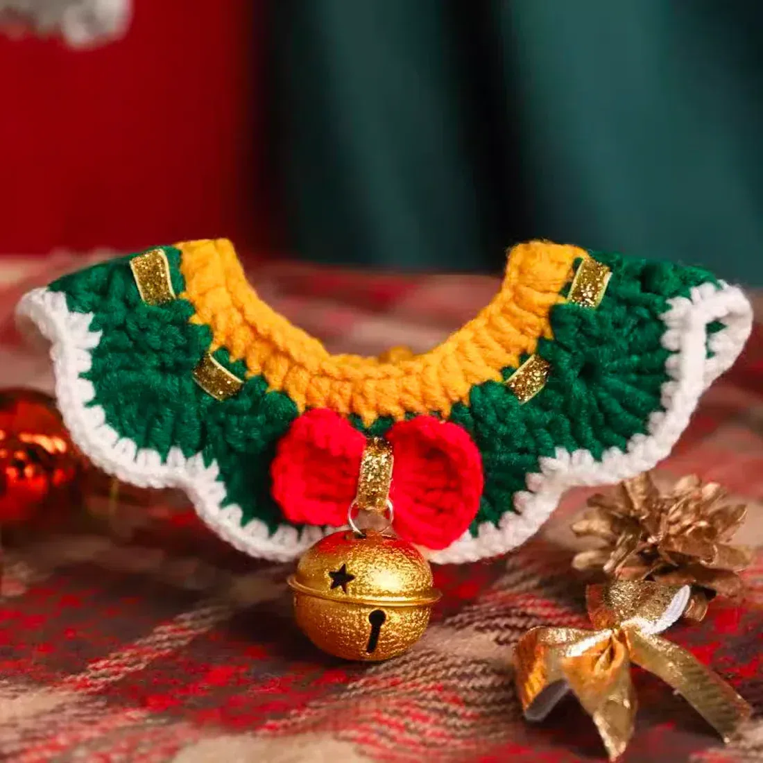 Christmas Joyful Jingle Collar – Green 1 each