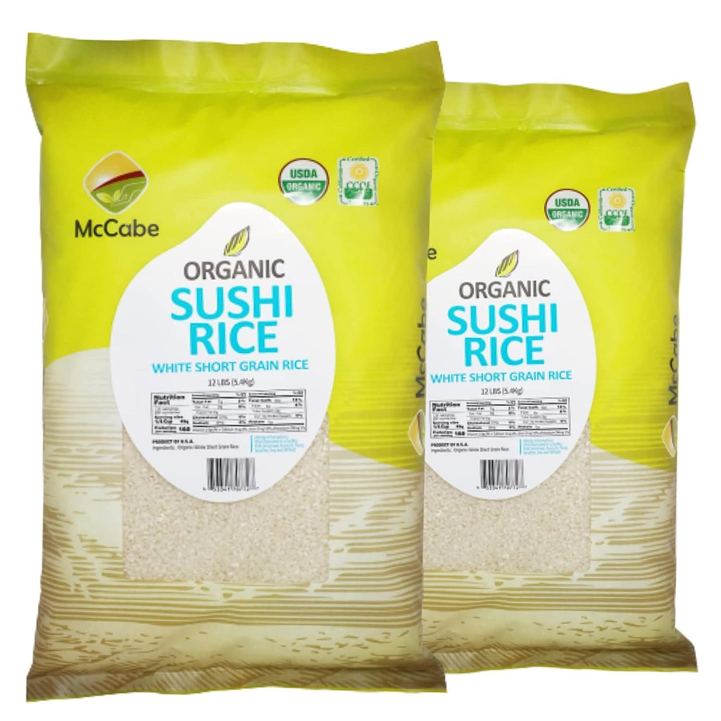 McCabe Organic Sushi Rice 12 Lbs (2 Packs) 12 파운드