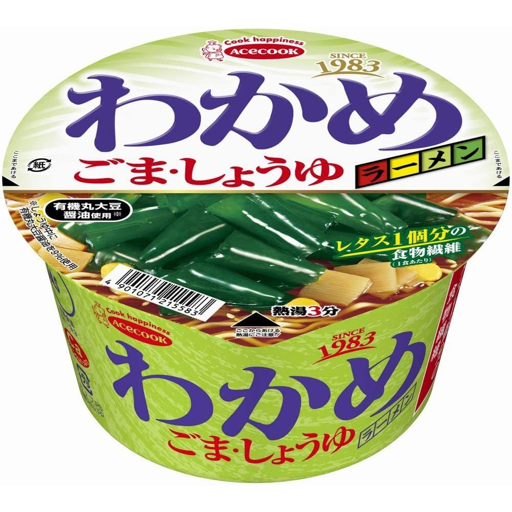 Japanese Ramen Noodle Wakame Seaweed Soy Sauce Instant Food Soup Cup Acecook 93g 1 cup 1 份