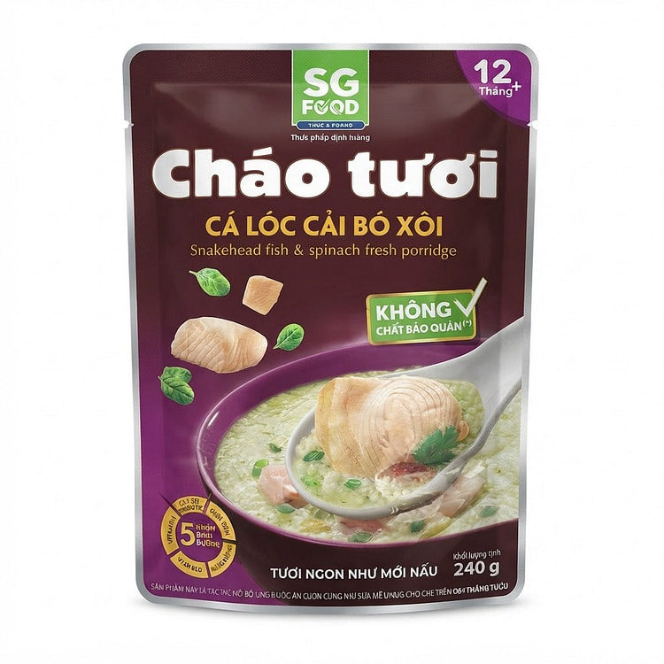 SG Food Snakehead Fish & Spinach Fresh Porridge 240 g