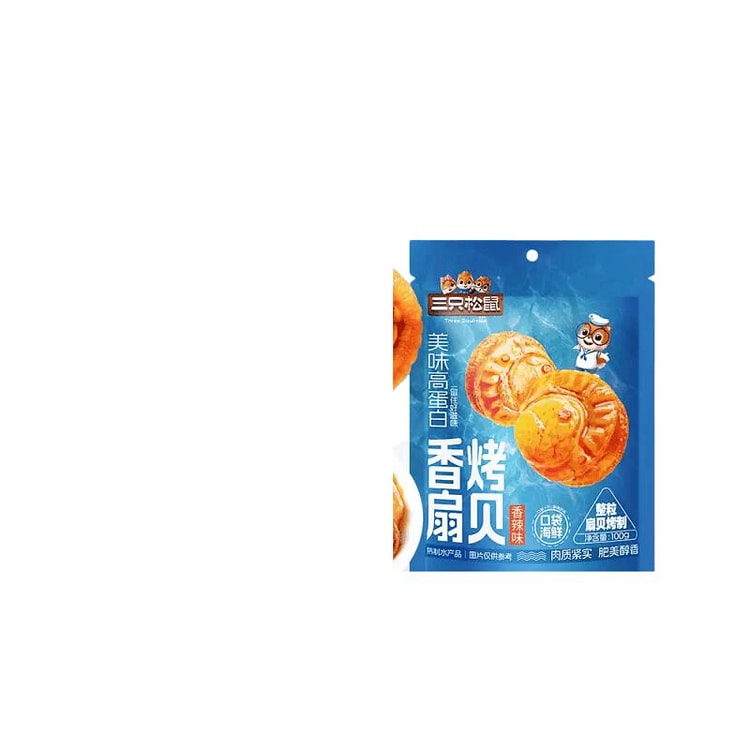 Three Squirrels Spicy Roasted Scallops 100g1 bag, 100 g