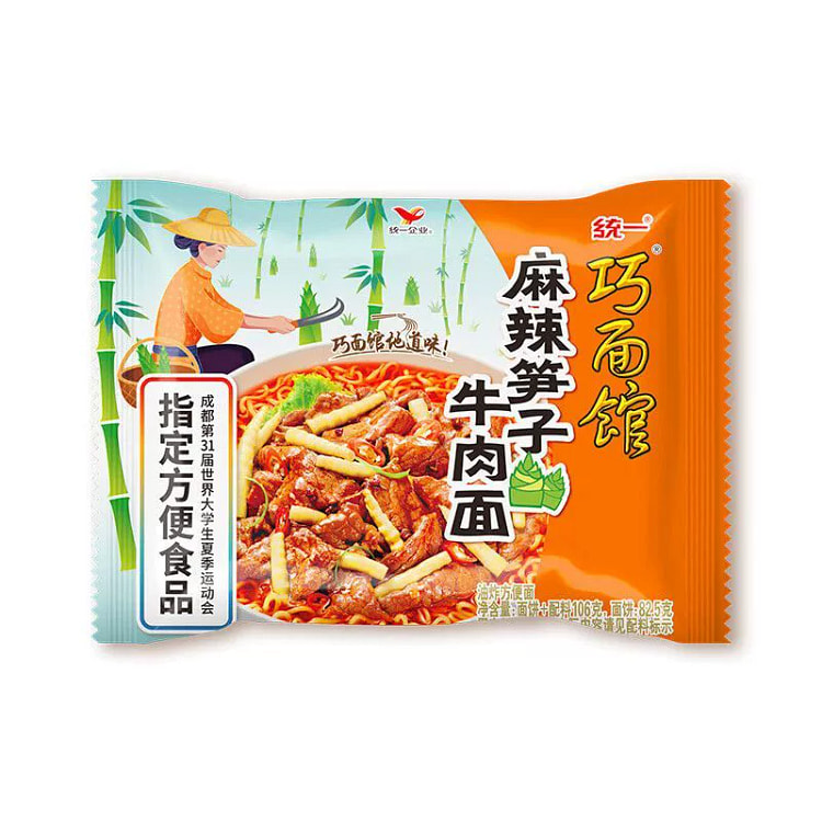 统一巧面馆麻辣笋子牛肉面106g*1袋