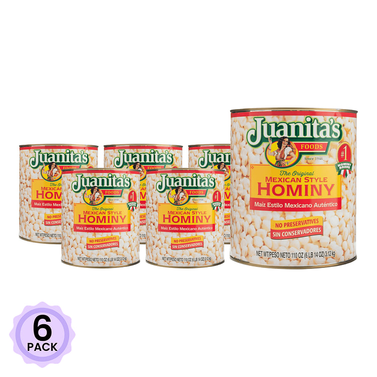 Juanita's Mexican Style Hominy 110 oz*6 pack
