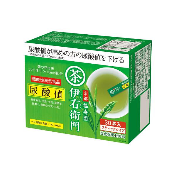 伊右衛門 速溶绿茶棒 尿酸值护理 [30包装] 1 盒