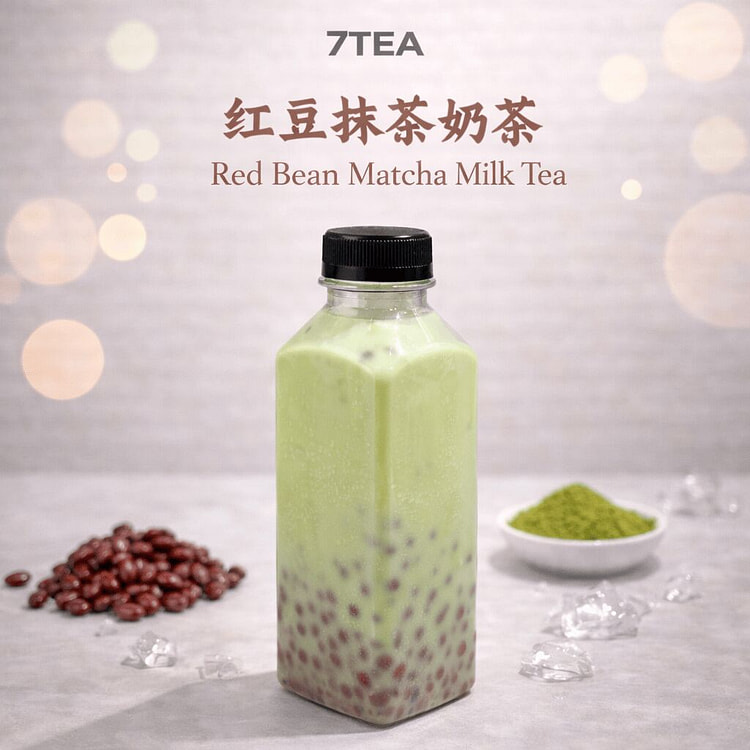 红豆抹茶奶茶 16oz