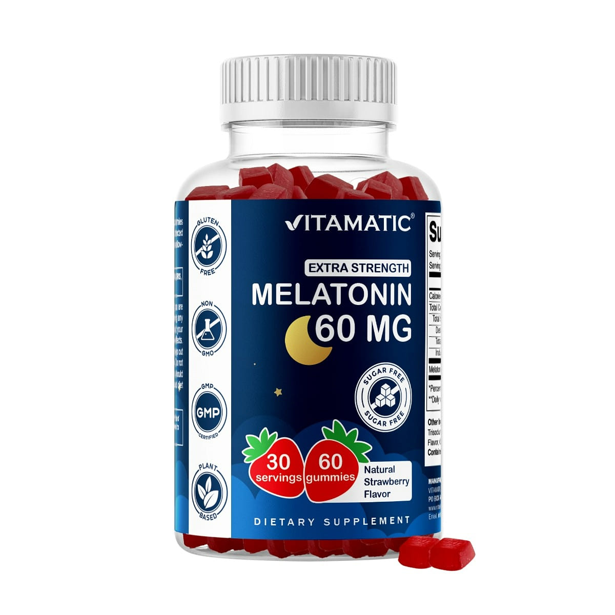 Sugar Free Melatonin 60mg – 60 Gummies 1 each