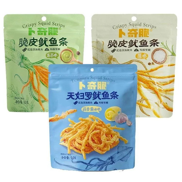 卜奇脆鱿鱼丝鱿鱼条休闲零食 蒜香黄油味30g*1袋
