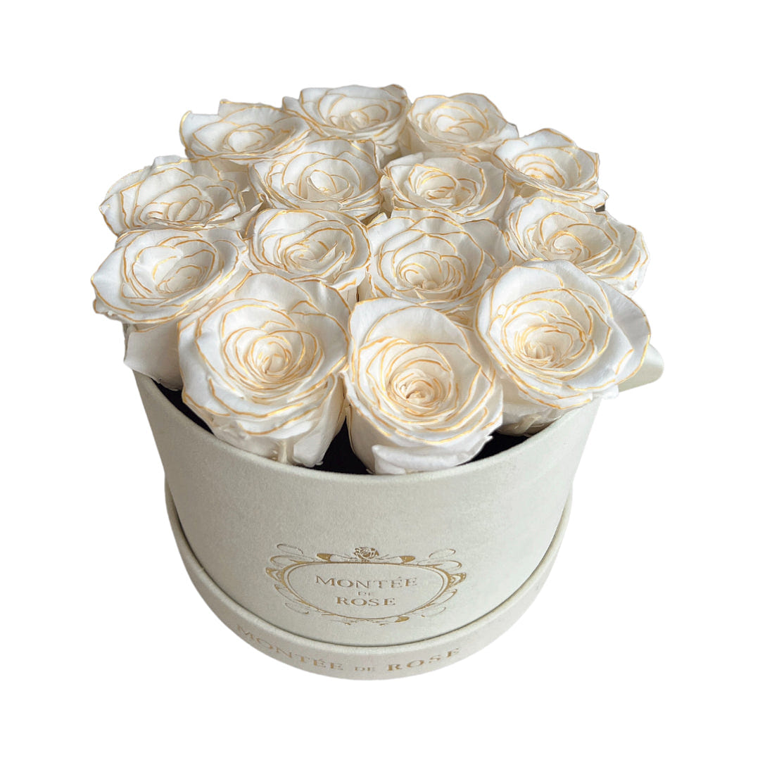 Gold Pearl in Ivory Suede Round MEDIUM 1 each
