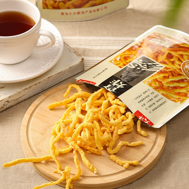 大洋船长 油炸香炸鱿鱼丝 零食即食鱿鱼条海味青岛特产休闲食品 香辣味50g*1袋