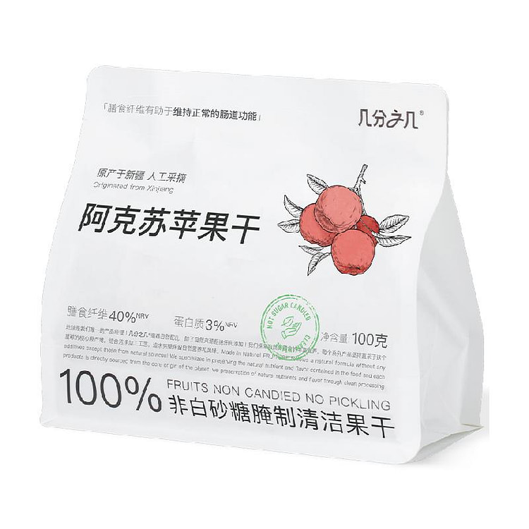 Dried apple cut without adding 100g/bag