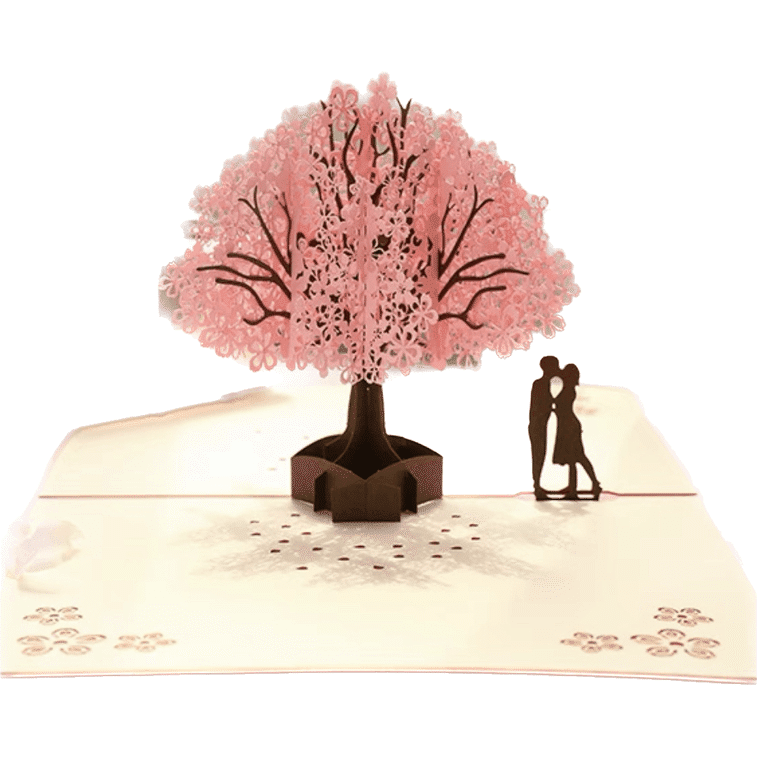 3D Cherry Blossom Greeting Card Perfect for Birthdays and Valentine’s Day Gift 1 each