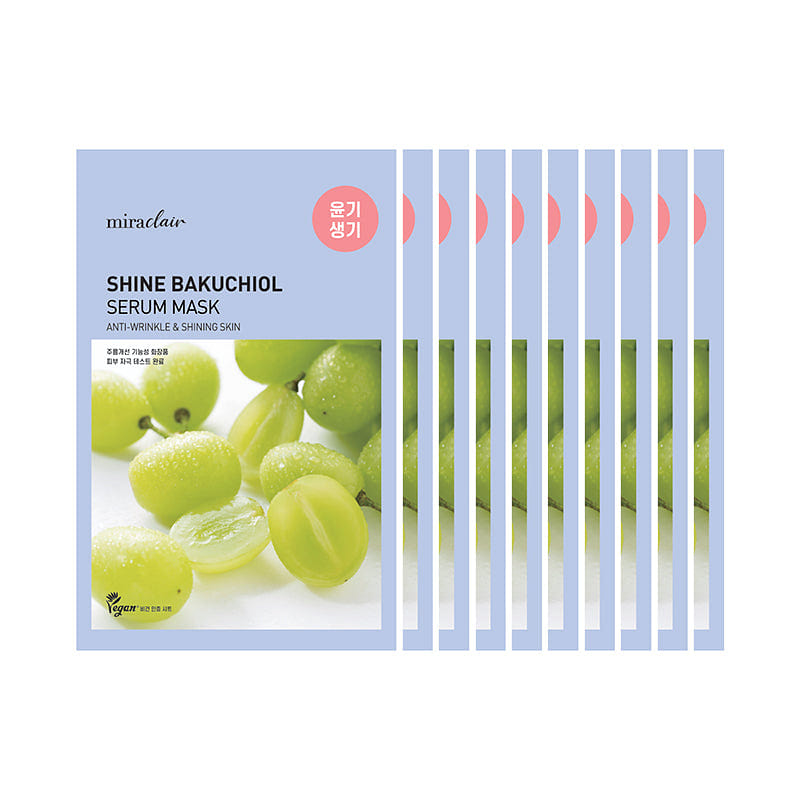 Miraclair Shine Bakuchiol Serum Mask 10 Pack 1 each