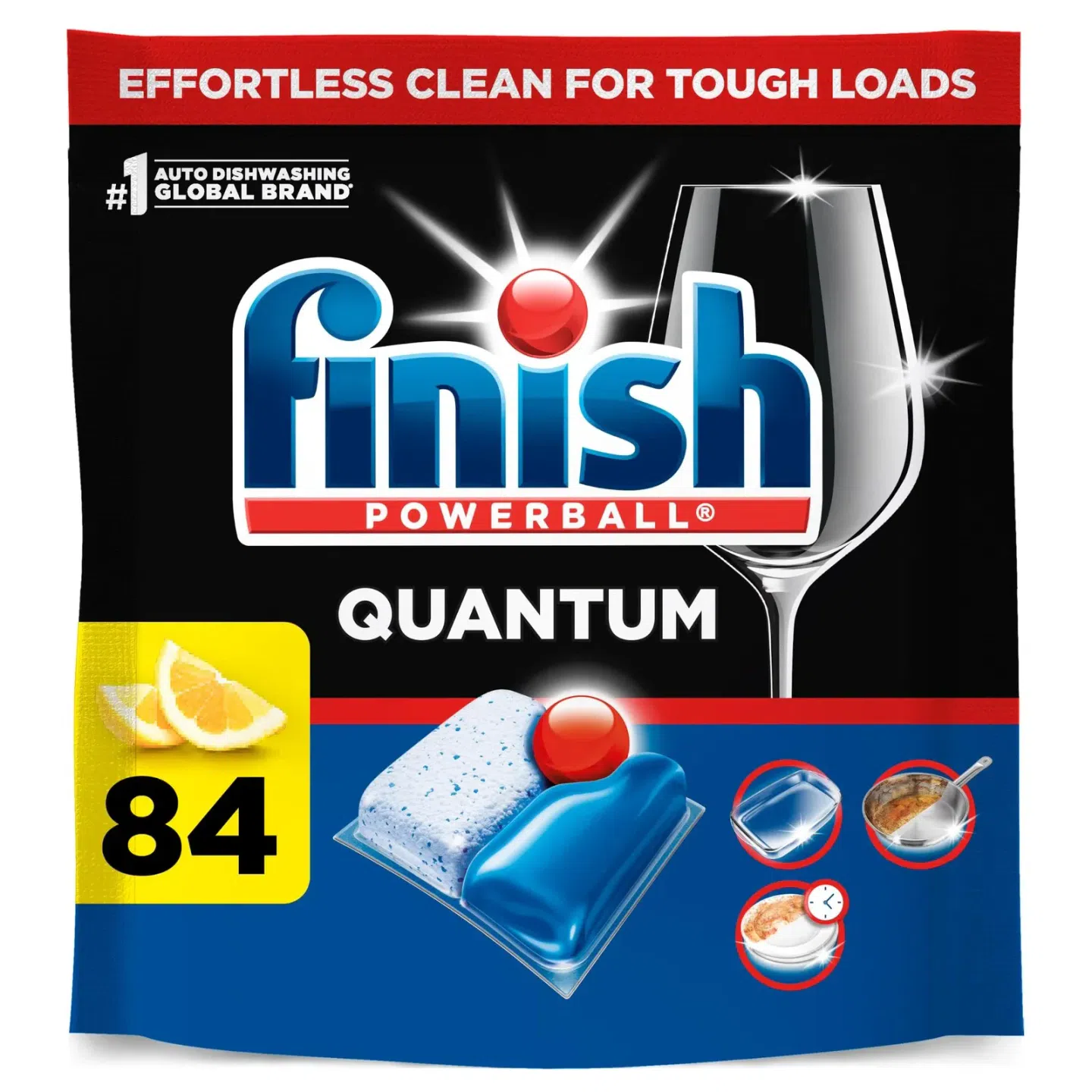 Finish Quantum Dishwasher Pods, Lemon 84 count 1 pack