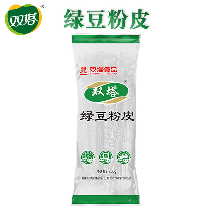 双塔绿豆粉皮水晶凉皮山东特产宽粉条200g*1包